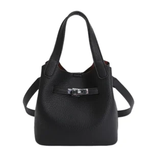 Chic Contrast Suede Boston Bag