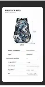 Bulk printed youth backpack factory price ready to ship MDD3814 