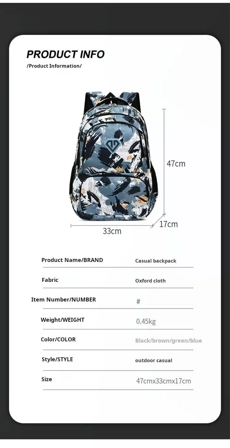 Bulk printed youth backpack factory price ready to ship MDD3814 
