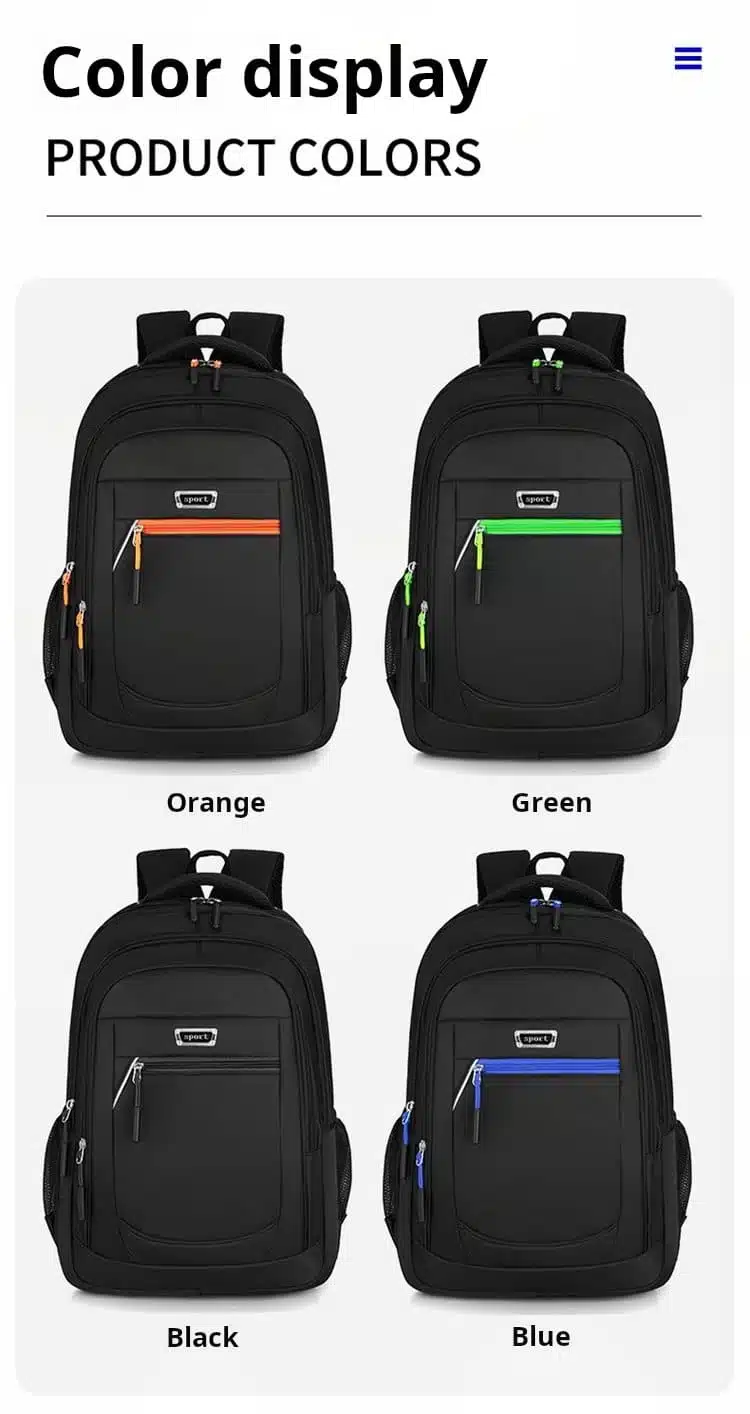 Wholesale multi pocket black daypack factory direct MDD117 