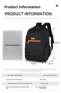 Wholesale multi pocket black daypack factory direct MDD117 