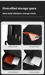 Wholesale multi pocket black daypack factory direct MDD117 