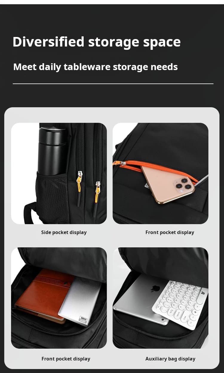 Wholesale multi pocket black daypack factory direct MDD117 