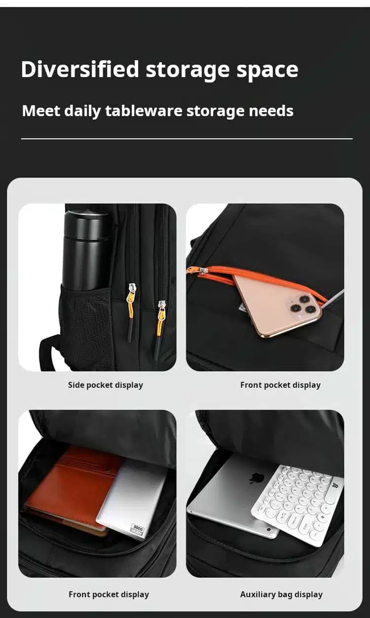 Wholesale multi pocket black daypack factory direct MDD117 