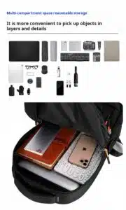 Wholesale multi pocket black daypack factory direct MDD117 