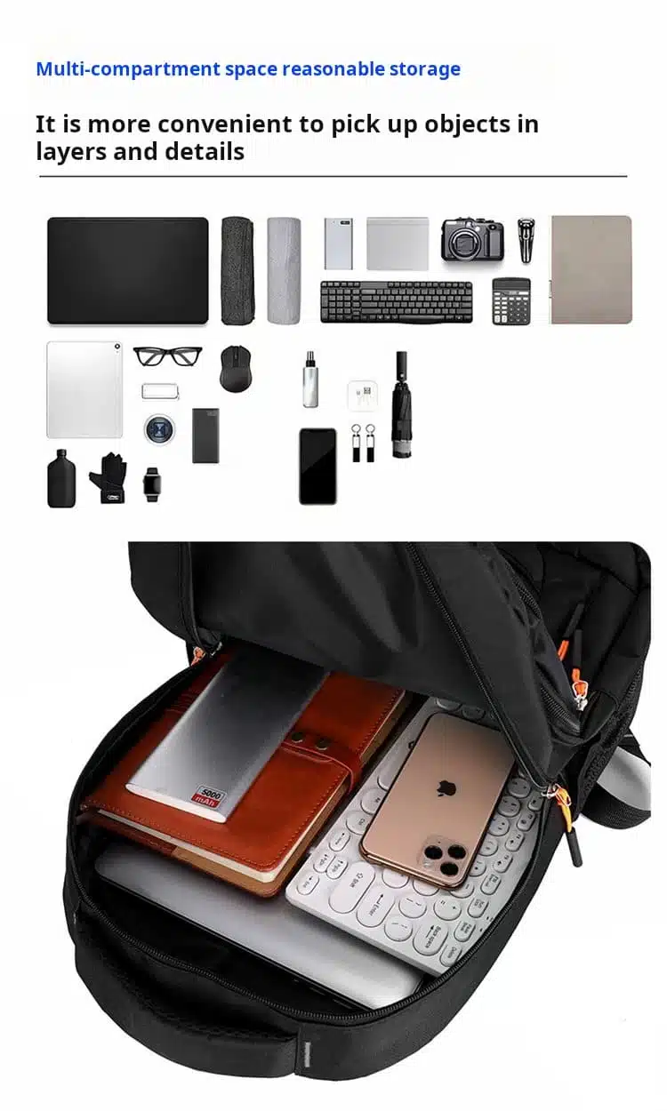 Wholesale multi pocket black daypack factory direct MDD117 
