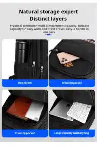 Wholesale multi pocket black daypack factory direct MDD118