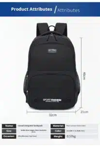 Wholesale plain black daypack high turnover supplier SEA MDD109 