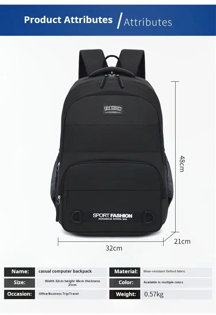 Wholesale plain black daypack high turnover supplier SEA MDD109 