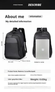 Wholesale plain black daypack high turnover supplier SEA