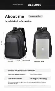 Wholesale plain black daypack high turnover supplier SEA