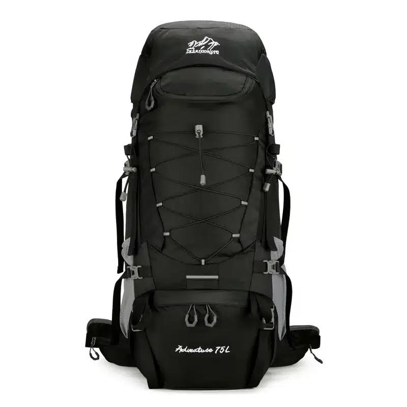 75L Hiking Backpack for Outdoor Trekking - black colorway