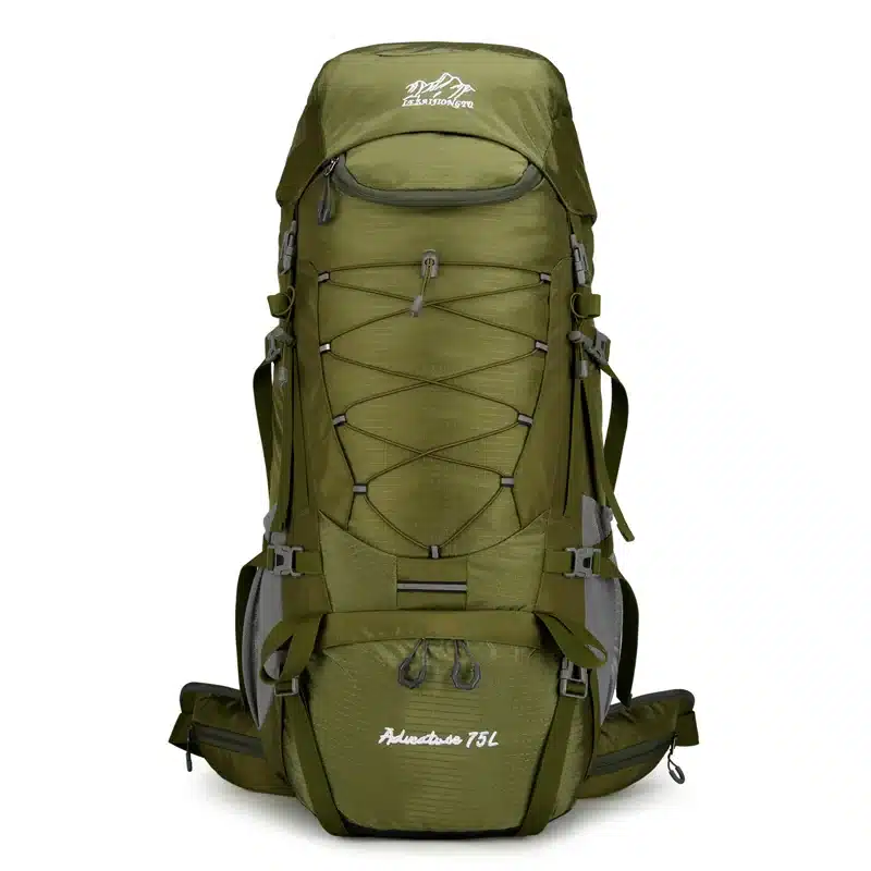 75L Hiking Backpack for Outdoor Trekking - army green colorway