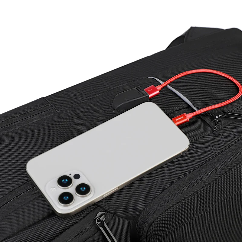 Business Laptop Backpack with USB Port - USB port with cable