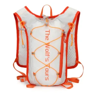 Hydration Vest Pack for Trail Running - white and orange colorway