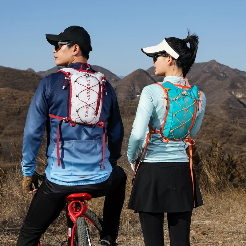 Hydration Vest Pack for Trail Running - worn by cyclist