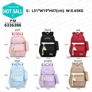 Kids School Backpack with Unicorn Pendant - available colors and size