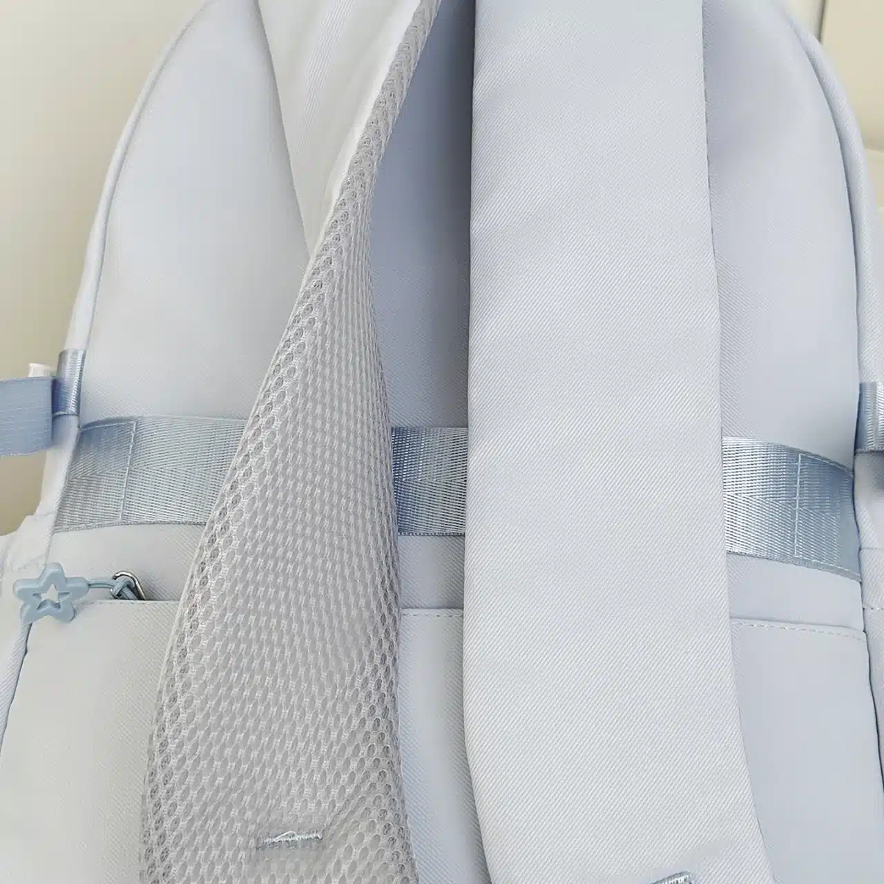 Korean Style School Backpack with Lace Trim - padded shoulder strap