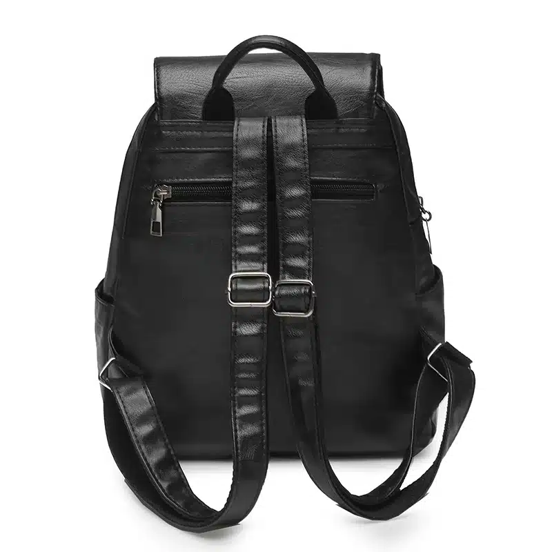 PU Leather Mini Backpack for Women - back view