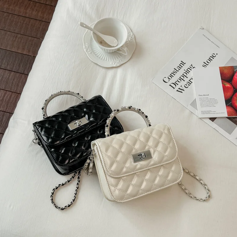 Quilted Chain Crossbody Bag for Women - available colorways