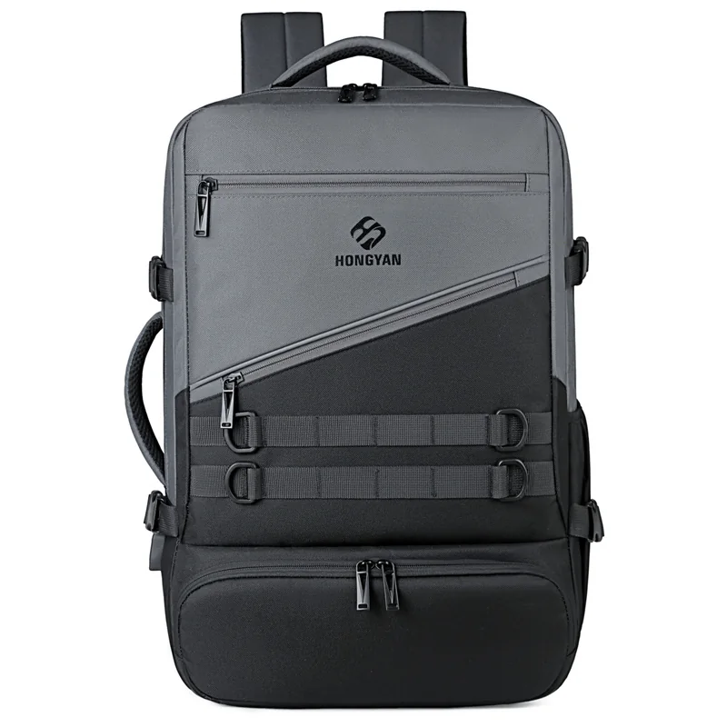 Travel Backpack with Laptop & Shoe Compartment - grey black colorway