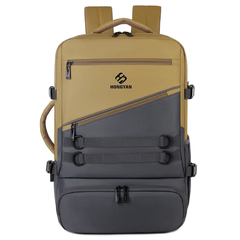 Travel Backpack with Laptop & Shoe Compartment - khaki colorway