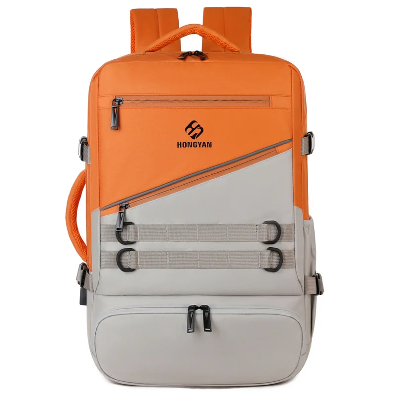 Travel Backpack with Laptop & Shoe Compartment - orange colorway
