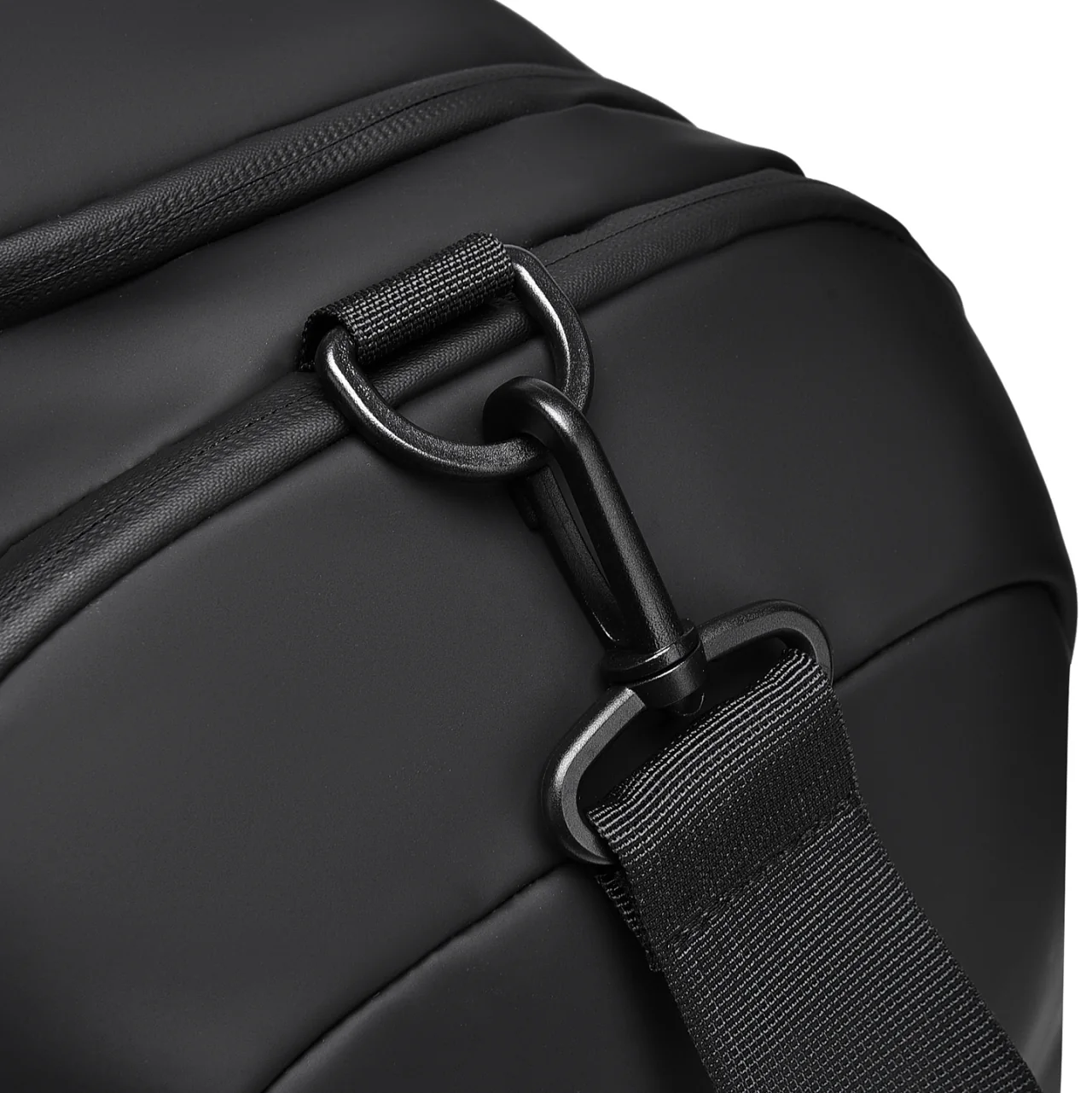 Weekender Duffel Bag with Shoe Compartment - metal hardware detail